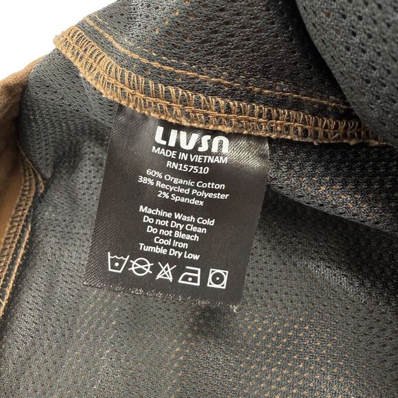 Livsn Men's Flex Organic Cotton Canvas Pant V2 Brown 38x32 - Picture 11 of 16